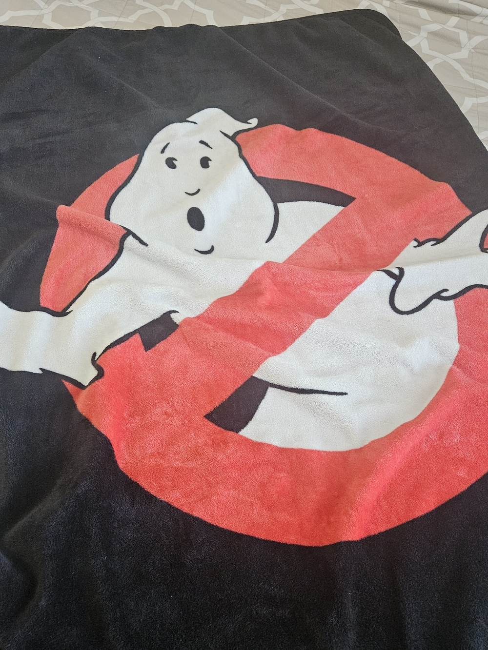 Ghostbusters Soft Throw Blanket 55"x42" Black/Red No Ghost Logo Halloween Cozy